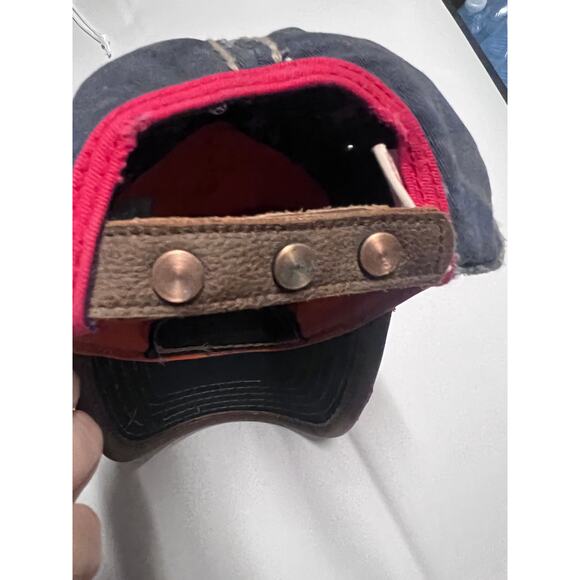 VTG True Religion Distressed Knit Patchwork Trashed Baseball Cap Hat Y2K Rare main image 4